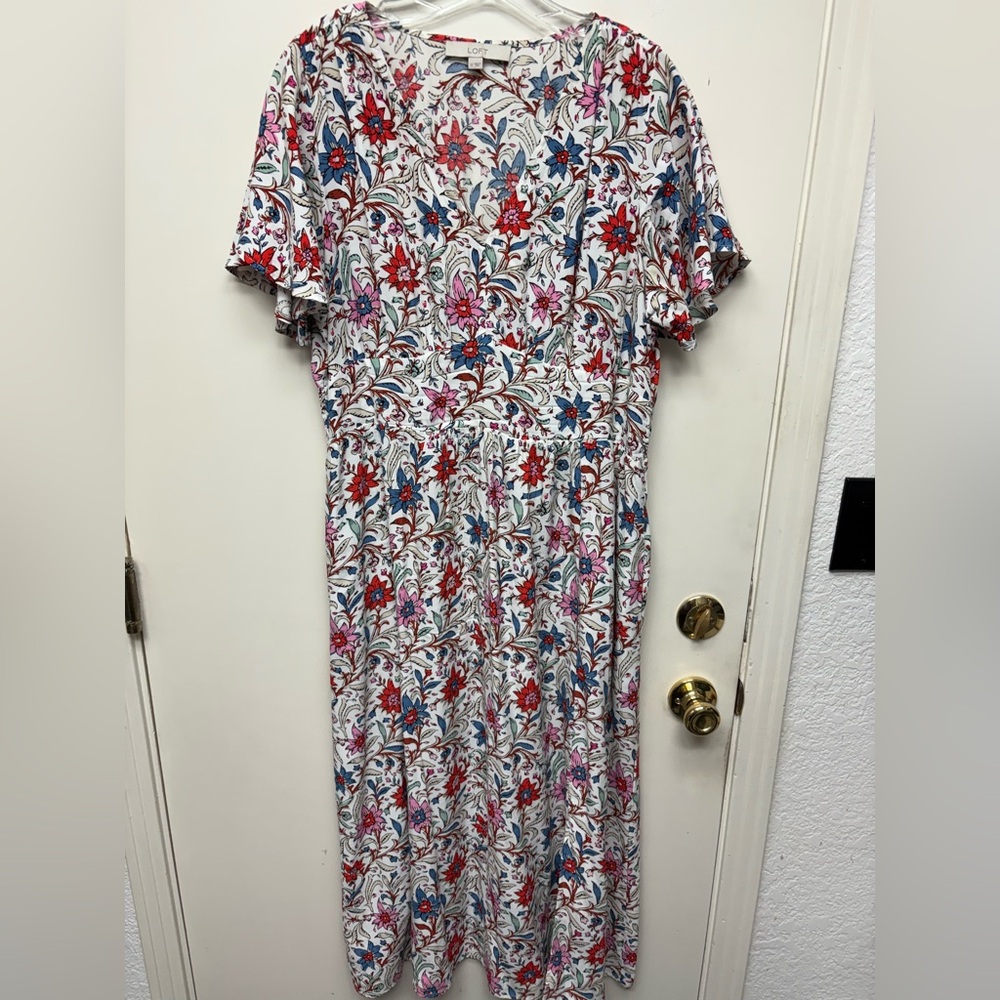LOFT Multicolor Floral Maxi Dress